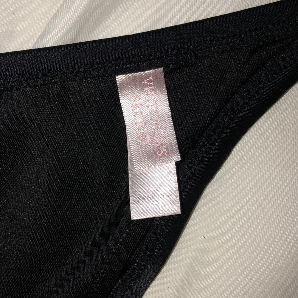2 solid black bikini tops - Picture 3 of 5